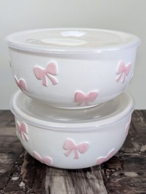 Trending 📈 Sunday Morning Ceramics 2 Bow Storage Containers with Vented Lid(s)